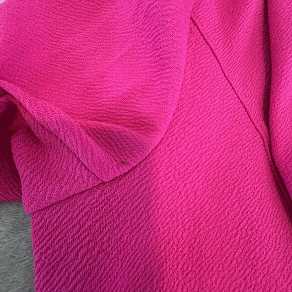 NEW Bar lll Fuchsia Pink 3/4 Ruched Sleeve Stretch Blazer Jacket Size Small NWT - Picture 12 of 15
